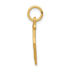 10K Gold Diamond-Cut Ice Skate Charm with Polished Finish