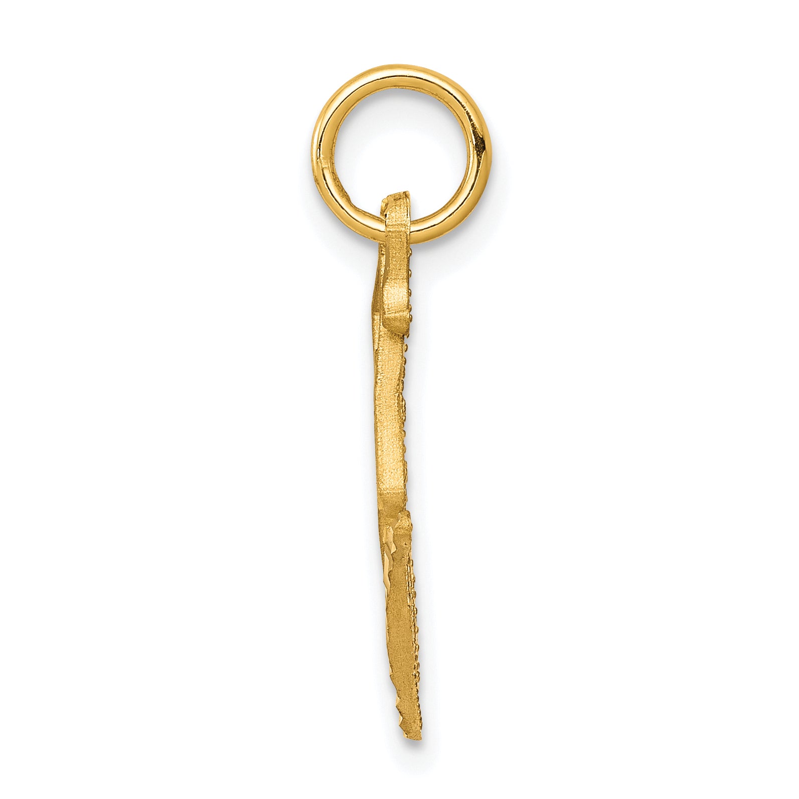 10K Gold Diamond-Cut Ice Skate Charm with Polished Finish
