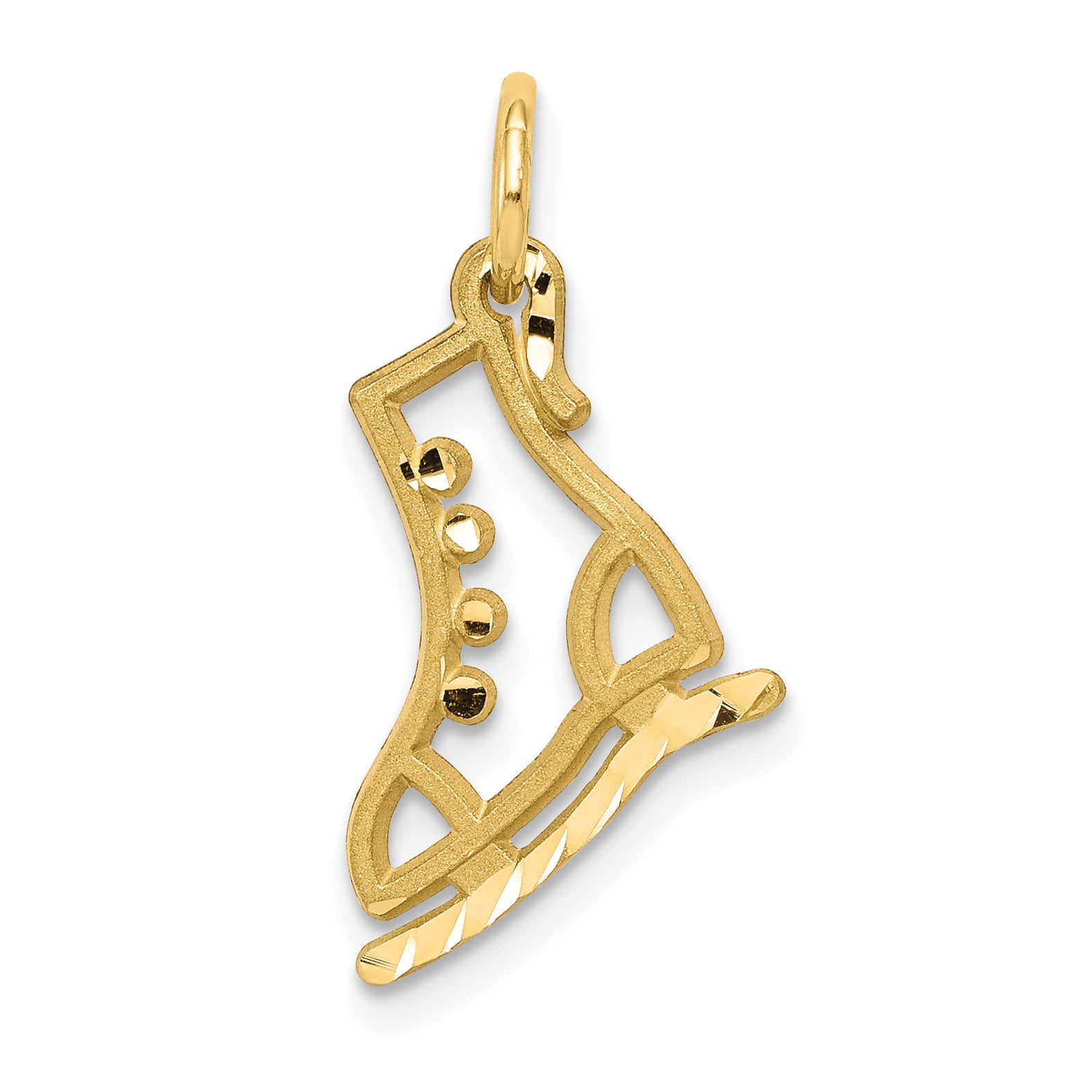 10k Diamond-cut Ice Skate Charm Main image