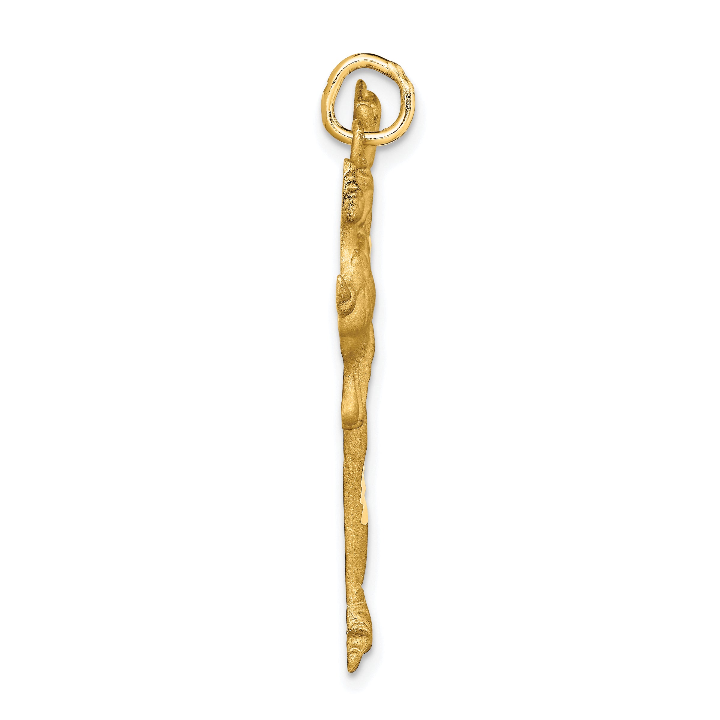 10K Gold Diamond-Cut Figure Skater Charm with Polished Finish Secondary image