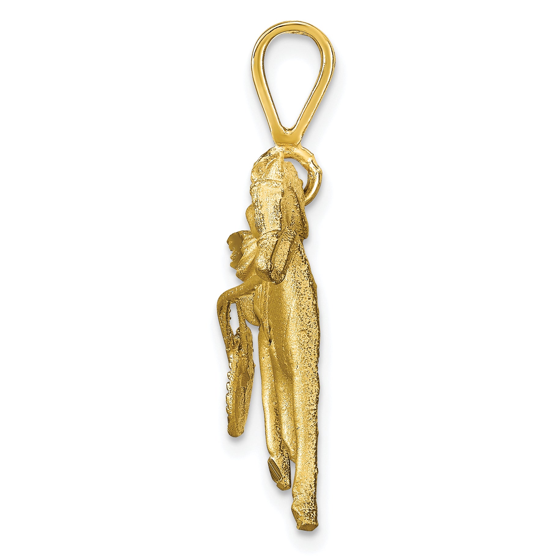 10K Yellow Gold Horse Racing Charm with Polished Finish  Bold & Elegant Design