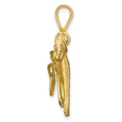 10K Yellow Gold Horse Racing Charm with Polished Finish  Bold & Elegant Design