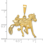 10K Yellow Gold Horse Racing Charm with Polished Finish  Bold & Elegant Design