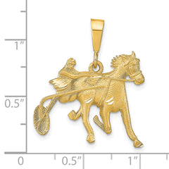 10K Yellow Gold Horse Racing Charm with Polished Finish  Bold & Elegant Design