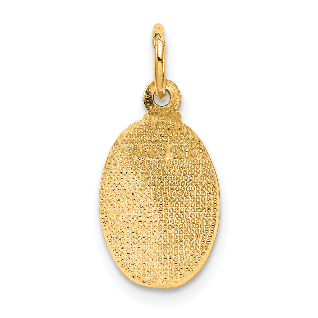 10K Solid Yellow Gold St. Christopher Pendant with Polished Satin Finish