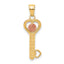 10k Two-tone I Love You Key Charm
