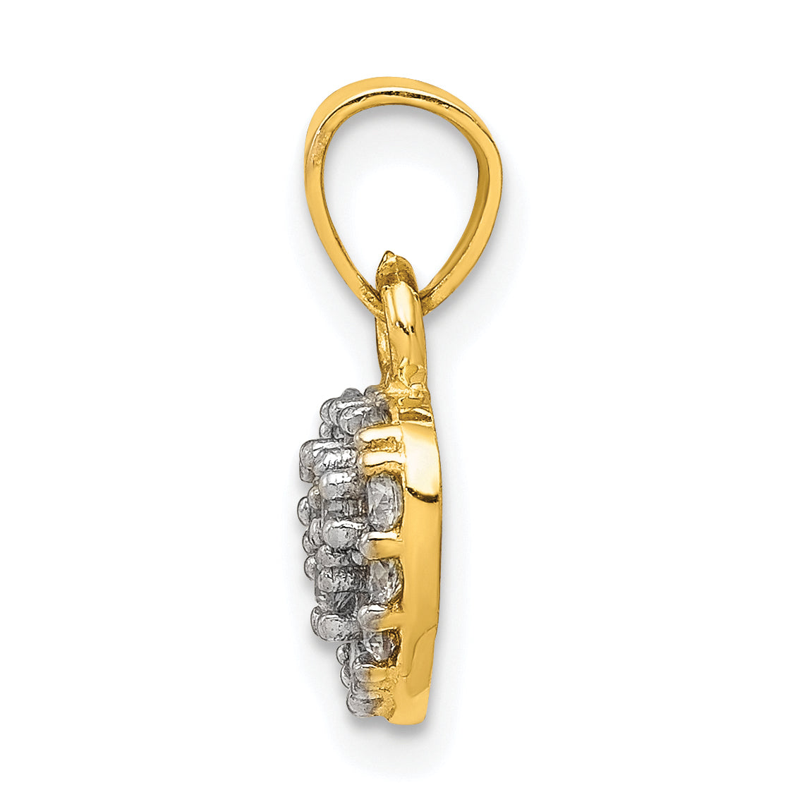 10K Gold CZ Heart Charm with Polished Finish  Elegant and Timeless Design
