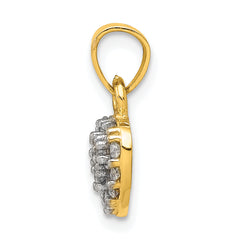 10K Gold CZ Heart Charm with Polished Finish  Elegant and Timeless Design
