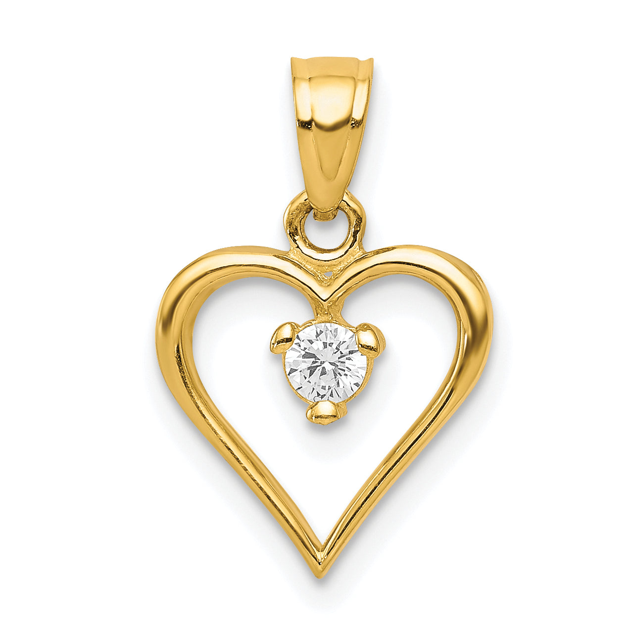 10k CZ Heart Charm Main image