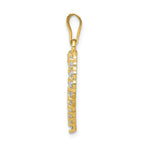 10K Gold Heart Pendant with CZ Stone in Polished Solid Design