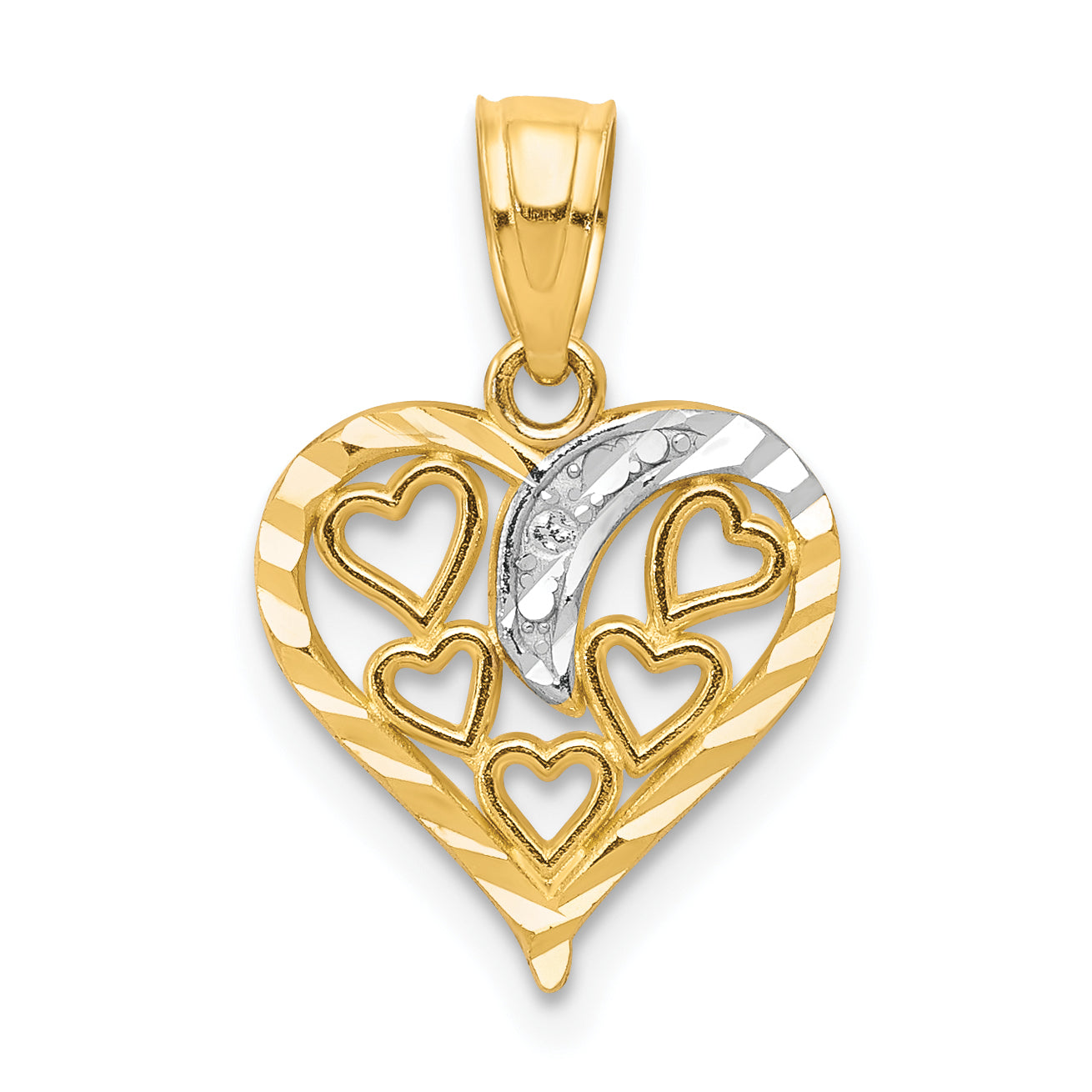 10K W/Rhodium Heart Charm Main image