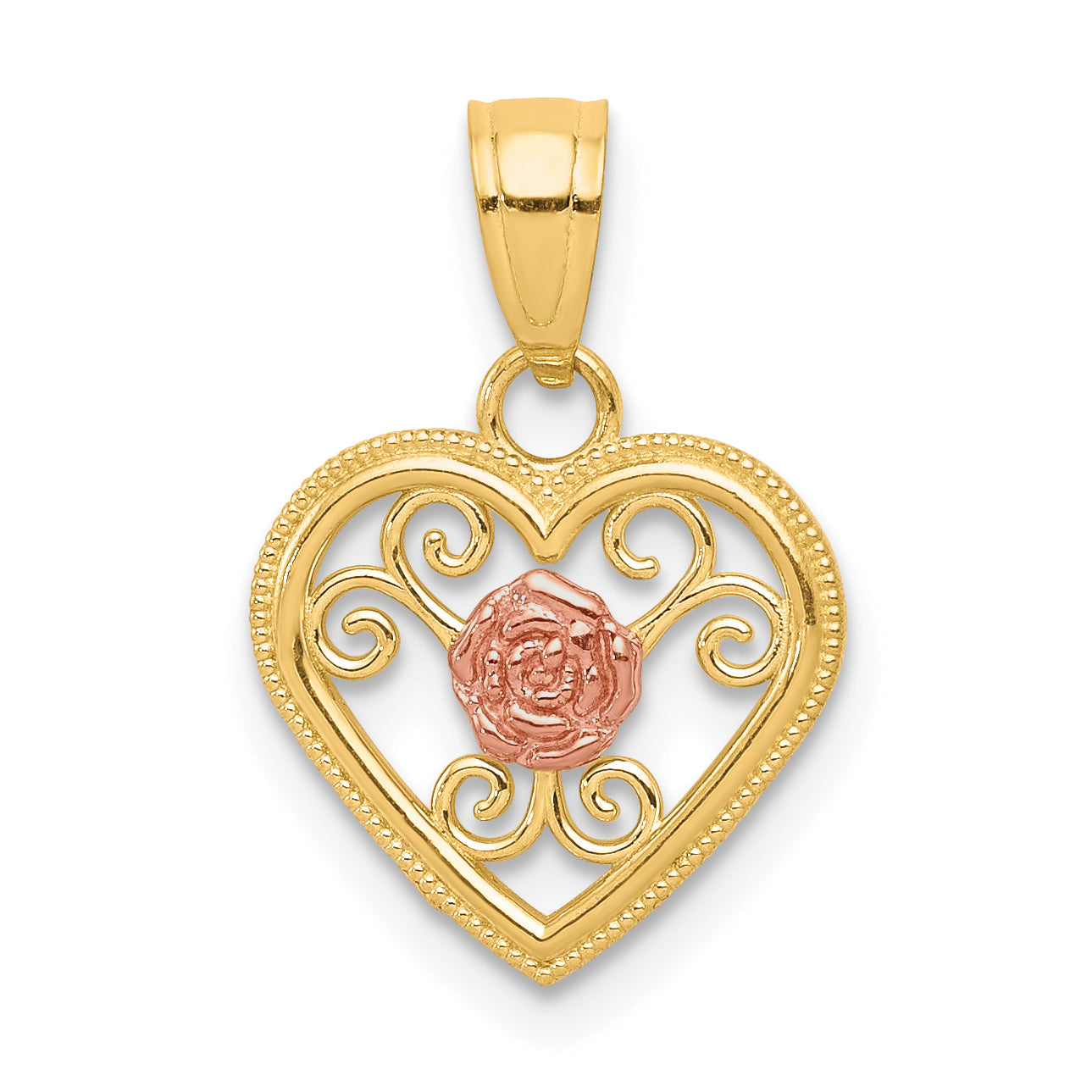 10k Two-tone Small Heart Charm Main image