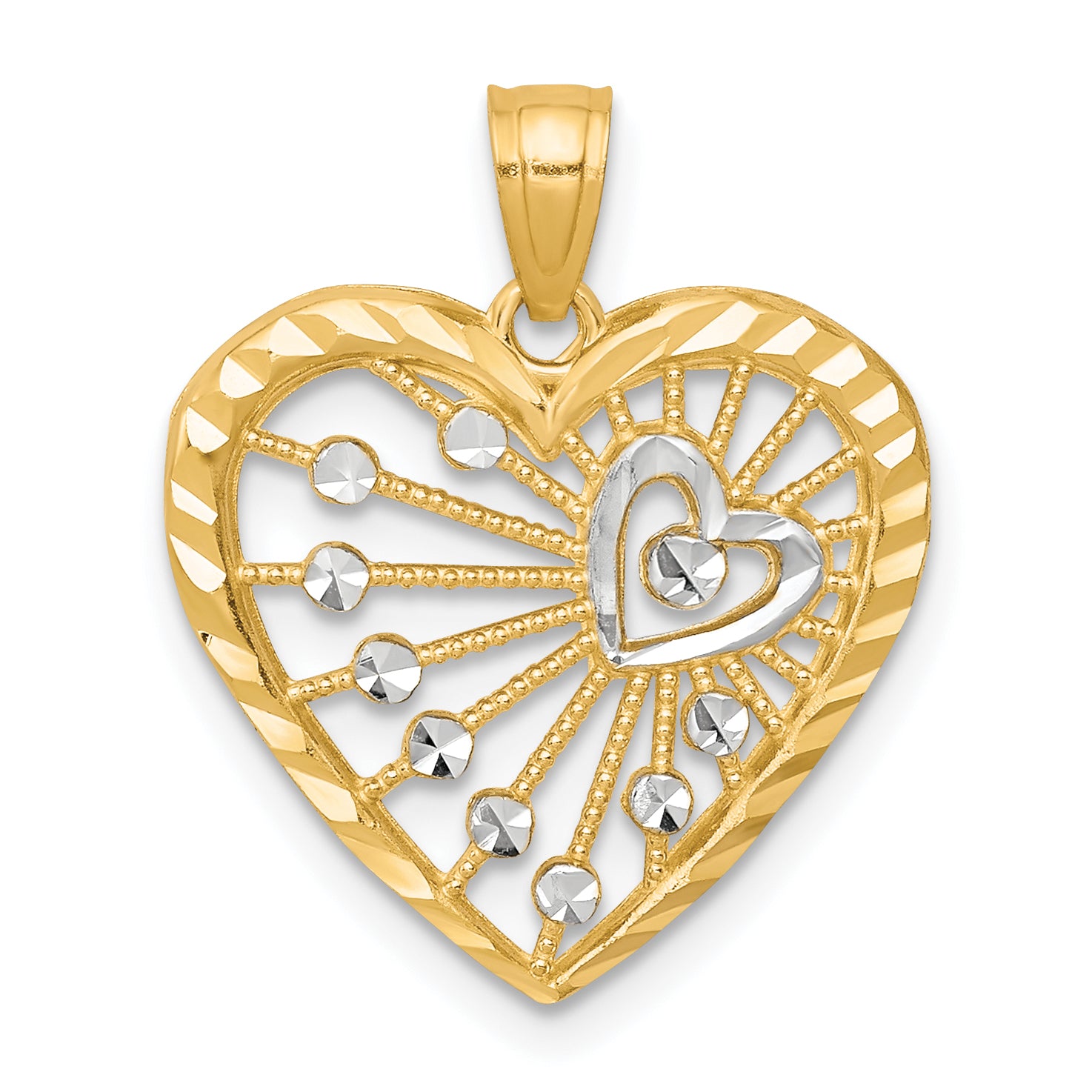 10K w/Rhodium Heart Charm Main image