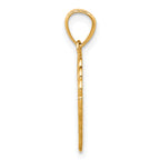10K Gold LOVE Heart Charm with Rhodium Accents, Polished Finish