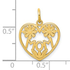 10K Gold MOM Charm with Polished Finish, Solid and Elegant