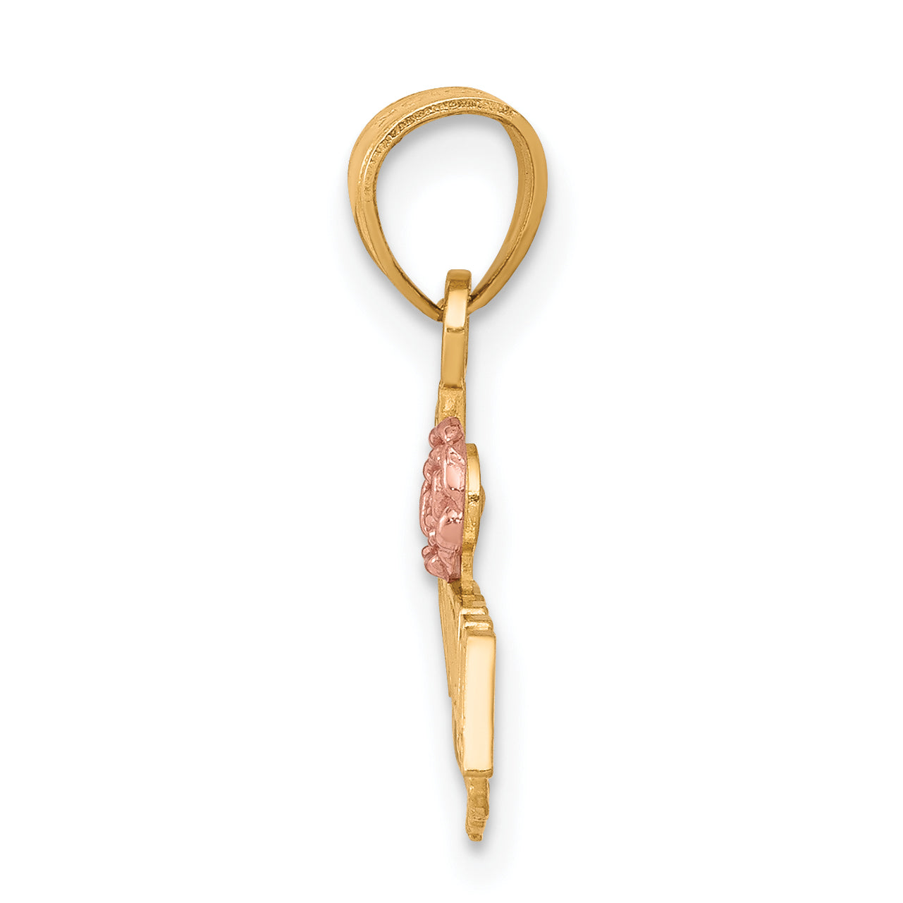 10K Two-Tone Gold #1 Grandma Charm with White Rhodium Polished Finish Secondary image
