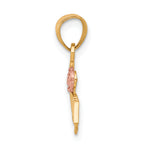 10K Two-Tone Gold #1 Grandma Charm with White Rhodium Polished Finish