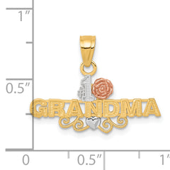10K Two-Tone w/White Rhodium #1 GRANDMA Charm