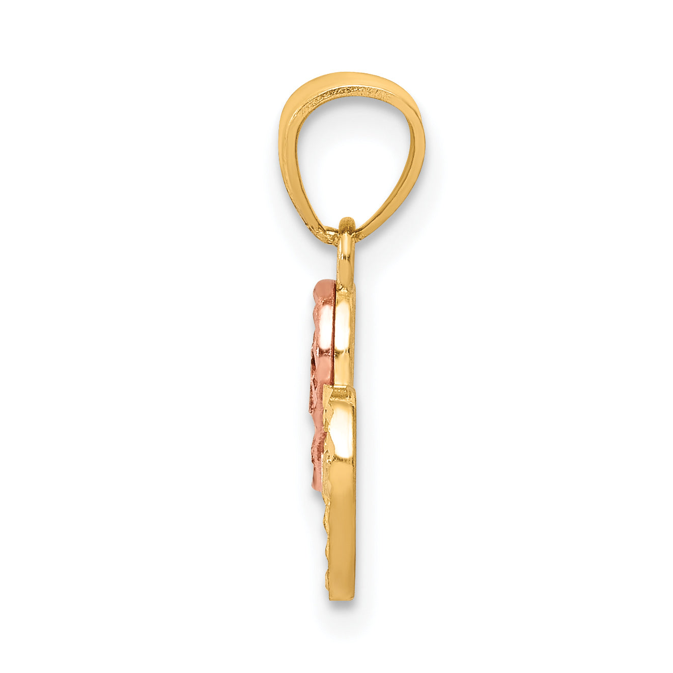 10K Two-Tone Gold 15 ANOS Charm with Polished Finish Solid Design Secondary image