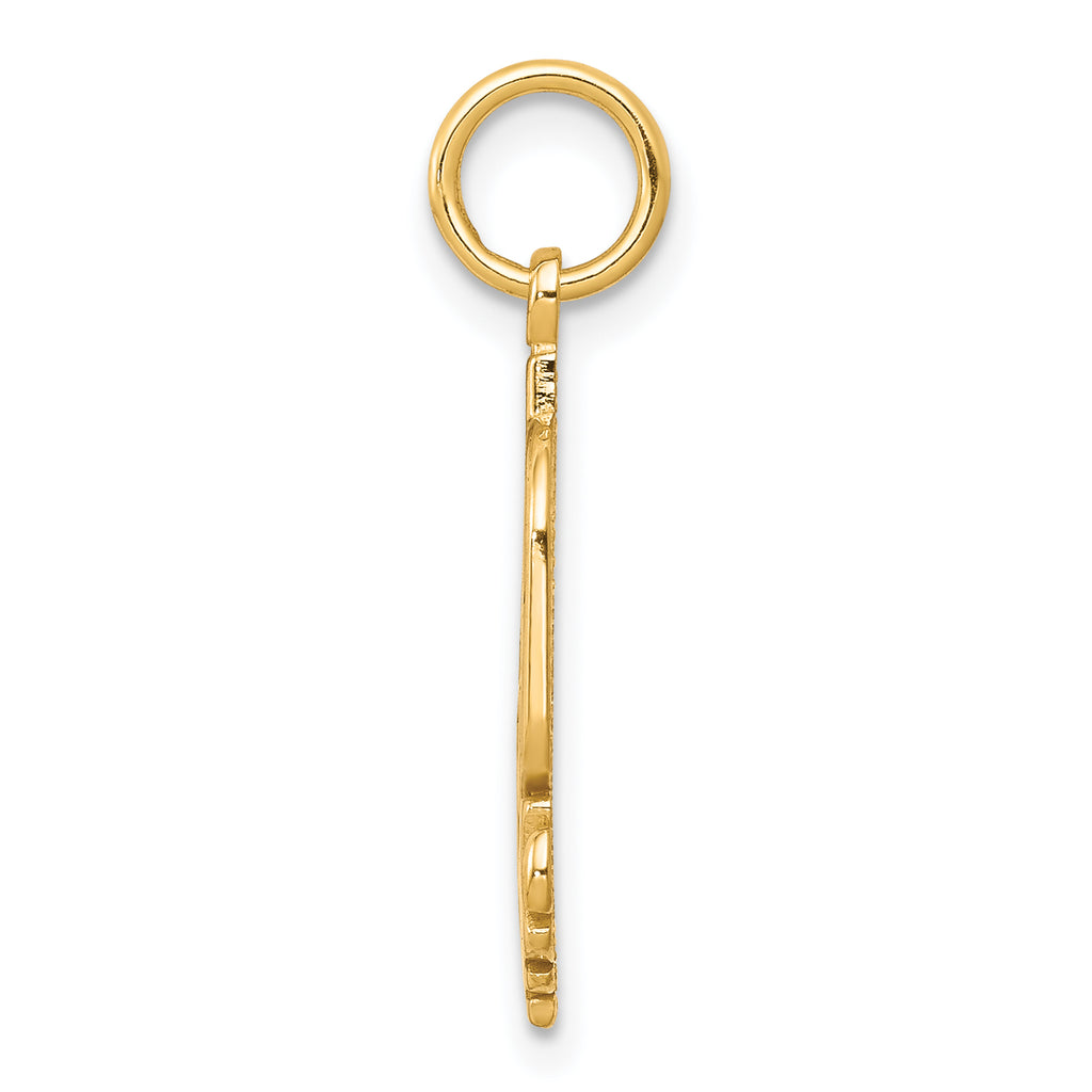 10K Yellow Gold Polished #1 MOM Charm  Solid & Elegant Jewelry Piece