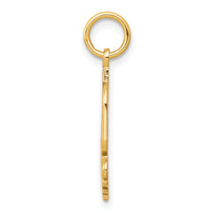 10K Yellow Gold Polished #1 MOM Charm  Solid & Elegant Jewelry Piece