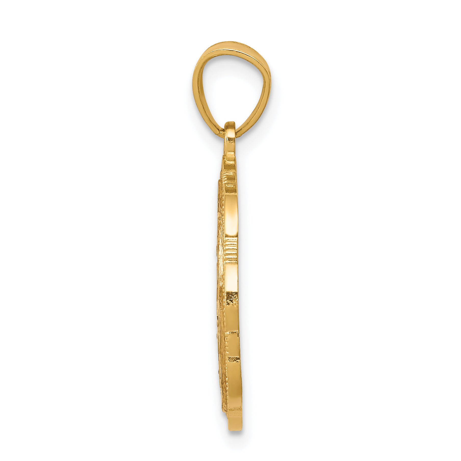 10K Two-Tone Gold Sweet 15 Oval Pendant with Polished Rhodium Finish