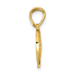 10K Gold Big Sis Lil Sis Break-Apart Heart Charm Polished Finish