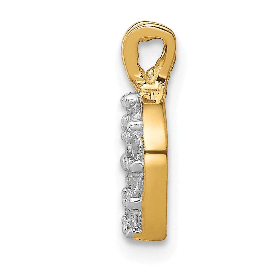 10K Gold Polished Horseshoe Charm with CZ Stones for Luck and Style Secondary image