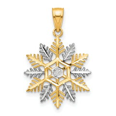10K w/Rhodium Snowflake Charm