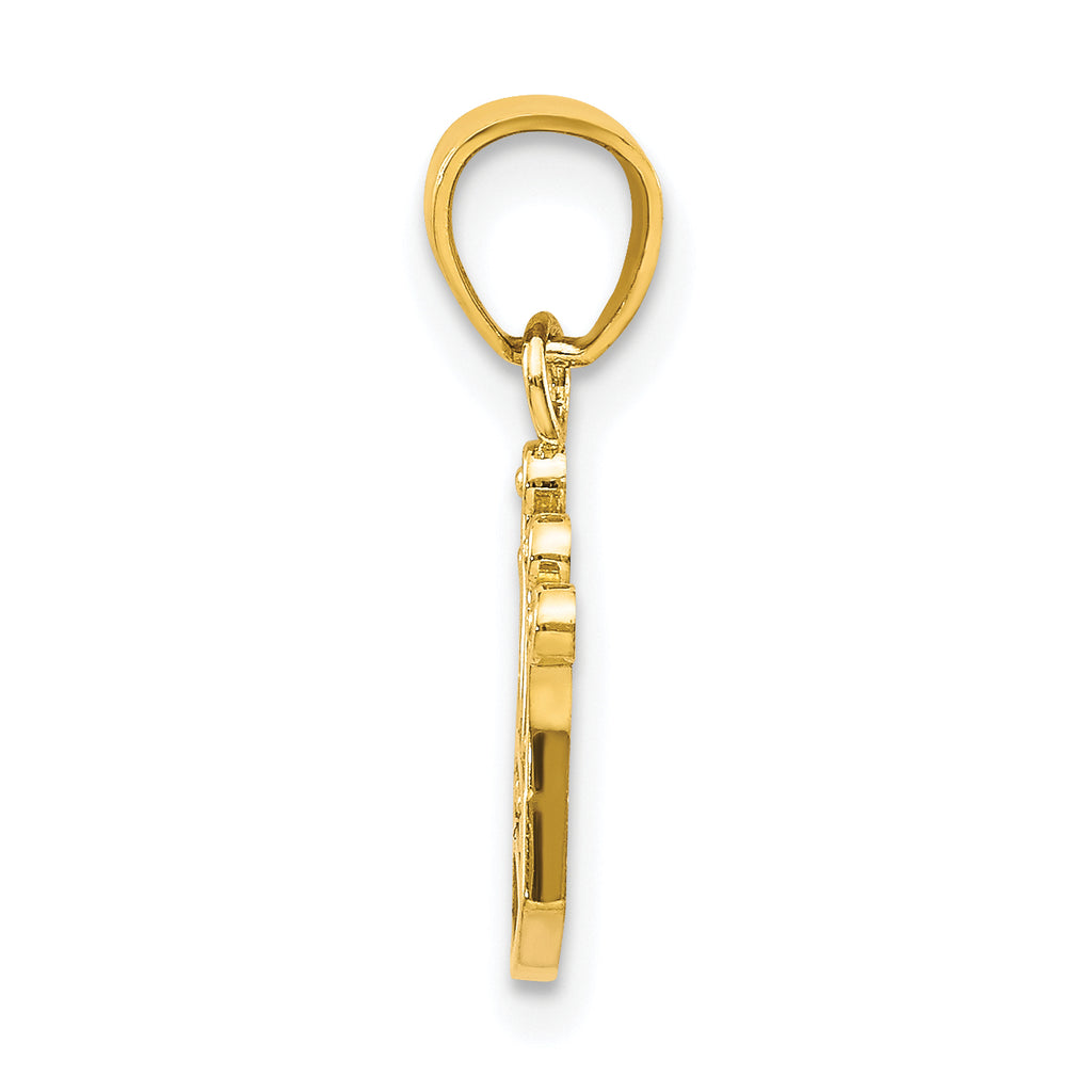10K Gold Crown Charm with Polished Finish Elegant Themed Design