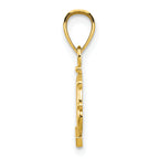 10K Gold Crown Charm with Polished Finish and Solid Design