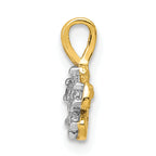 10K Gold CZ Flower Charm with Polished Finish | Elegant and Solid Design