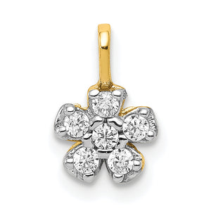 Cubic Zirconia Flower Charm in 10K Yellow Gold, 10mm - Sophia Jewelers