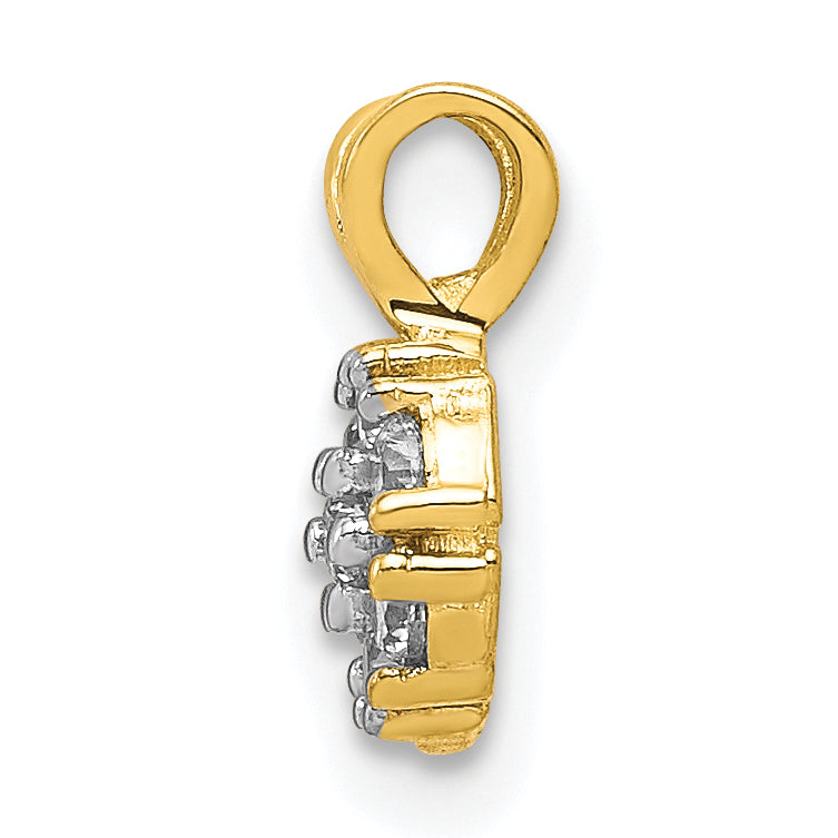 10K Gold CZ Flower Charm with Polished Finish  Elegant and Petite Design Secondary image