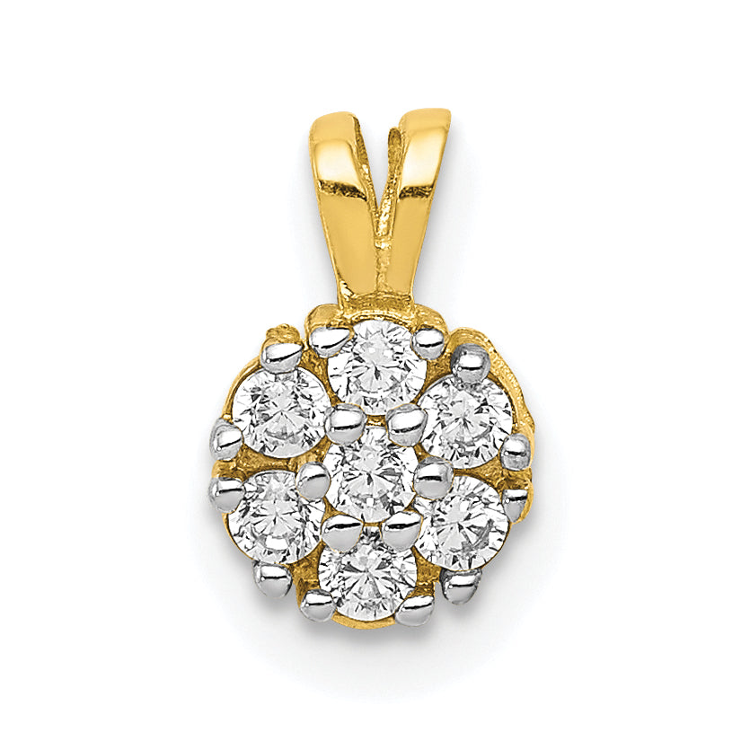 10k Small CZ Flower Charm