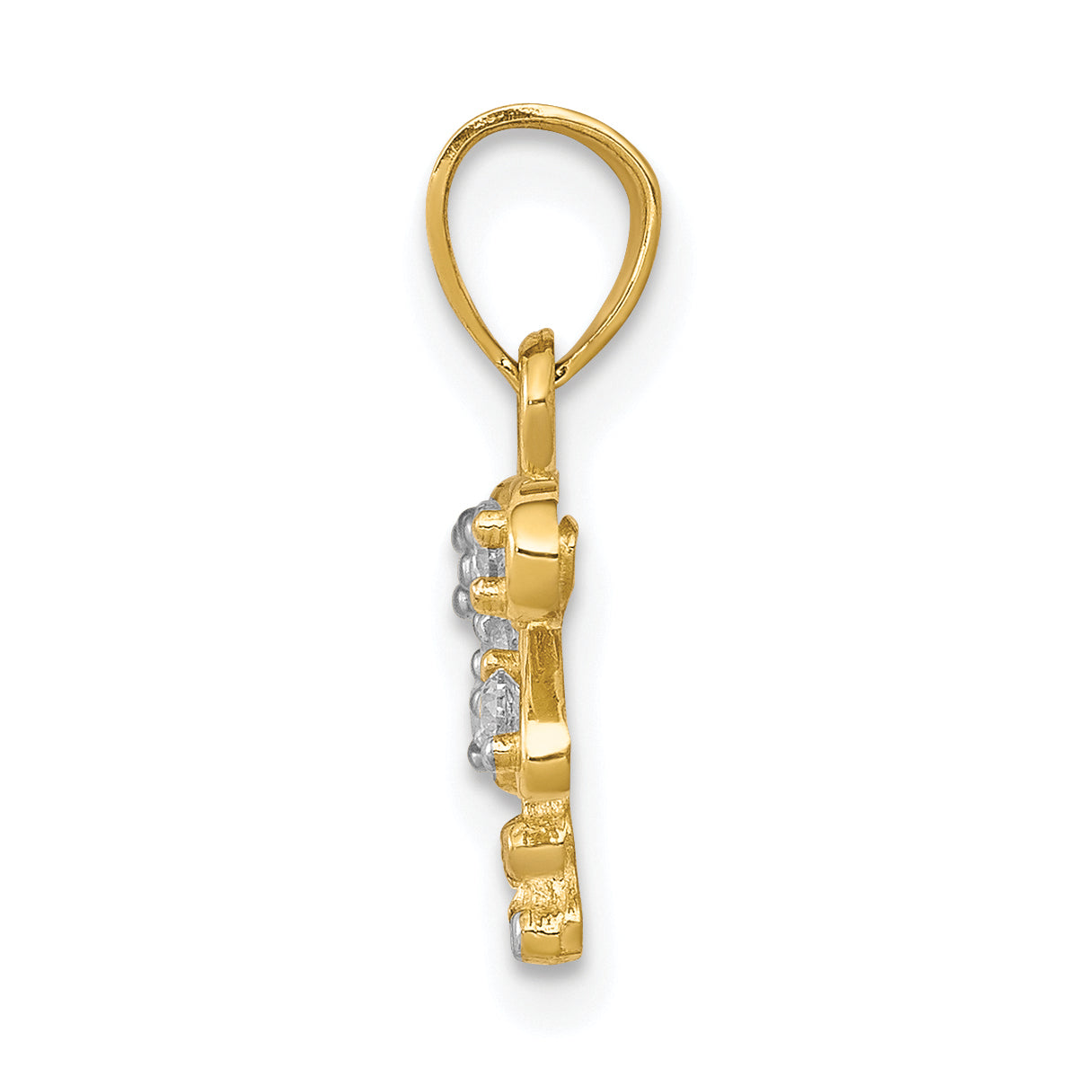 10K Gold Dragonfly Charm with Rhodium Accents and CZ Sparkle Secondary image