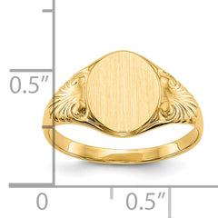 10k 10.0x7.5mm Closed Back Signet Ring