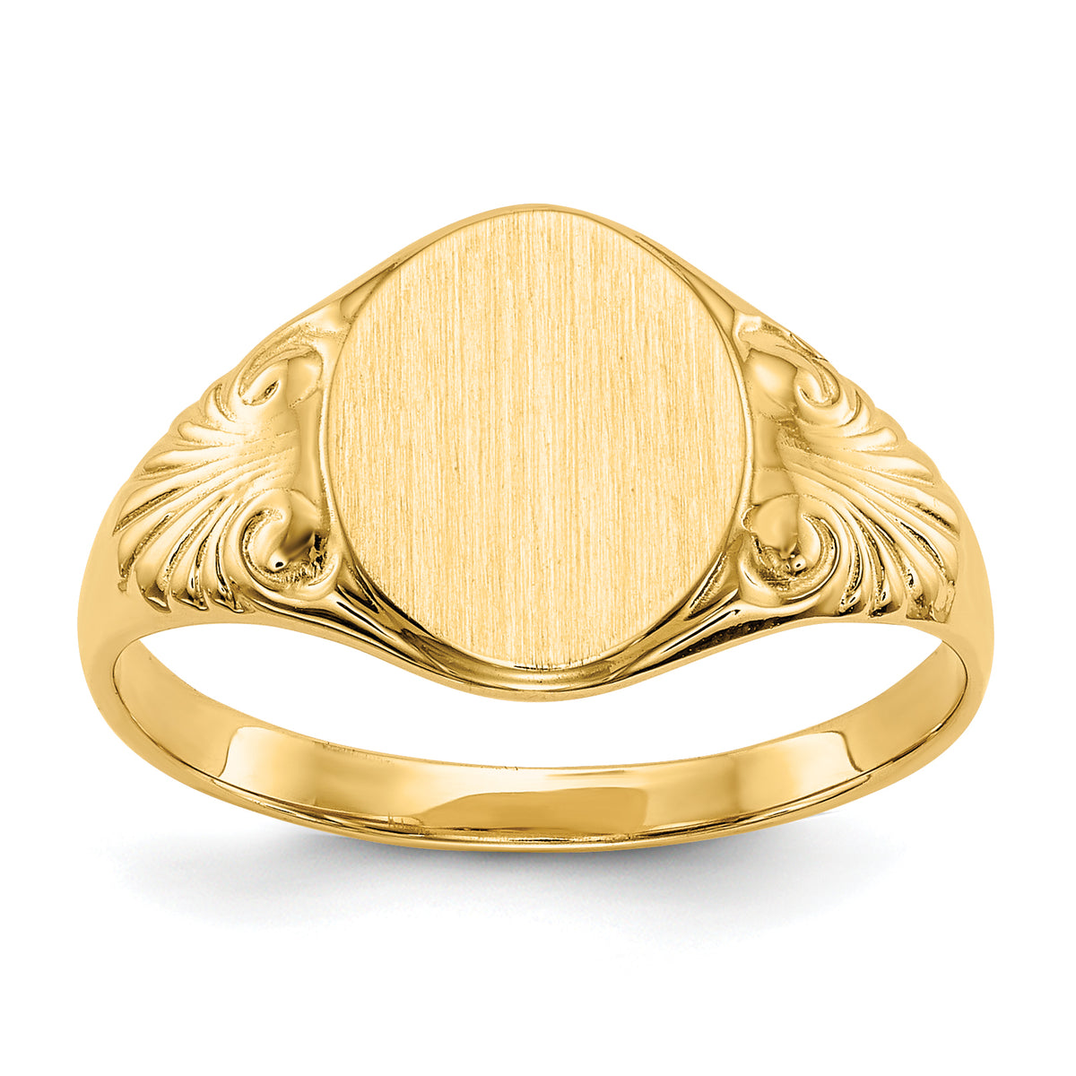 10k 10.0x7.5mm Closed Back Signet Ring