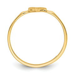 10K Heart Signet Ring - 4