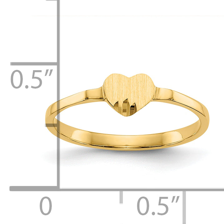 10K Heart Signet Ring