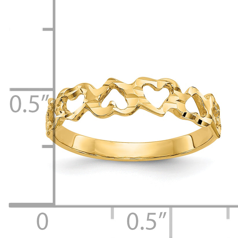 10K Heart Ring