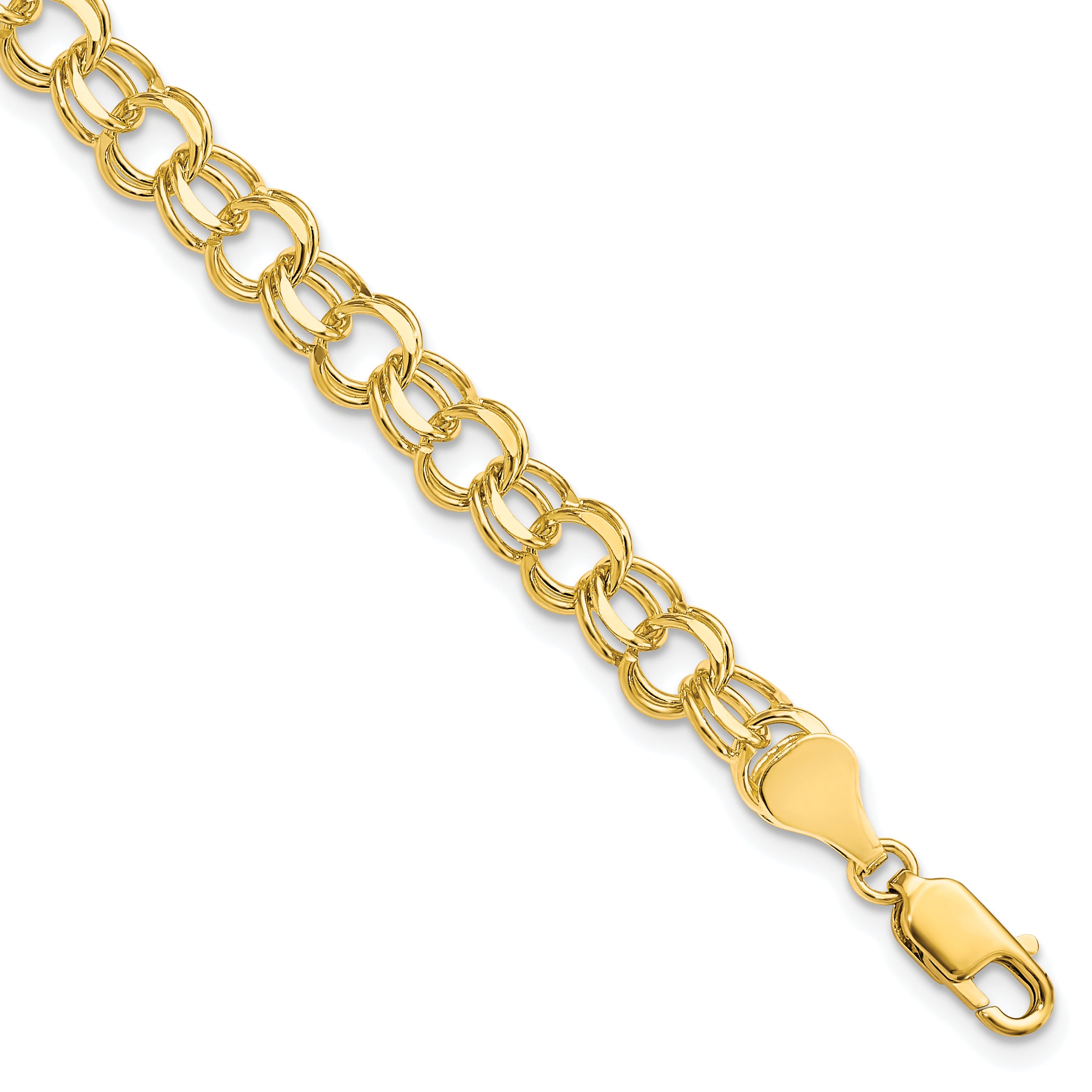 10k Solid Double Link Charm Bracelet Main image