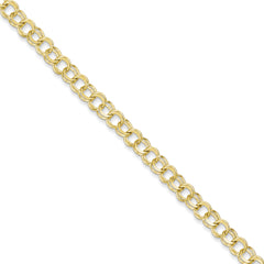 10K Solid Double Link Charm Bracelet