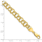10k Solid Double Link Charm Bracelet
