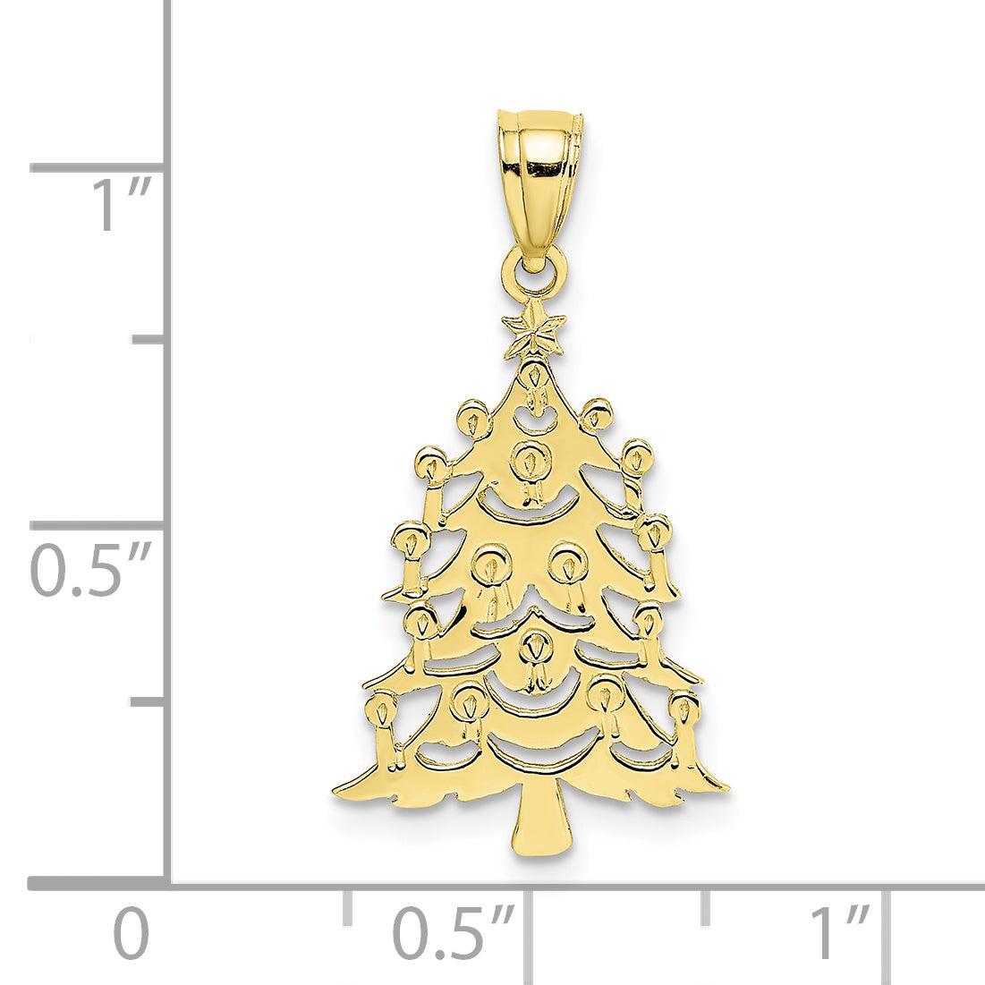 10K Polished Christmas Tree Pendant