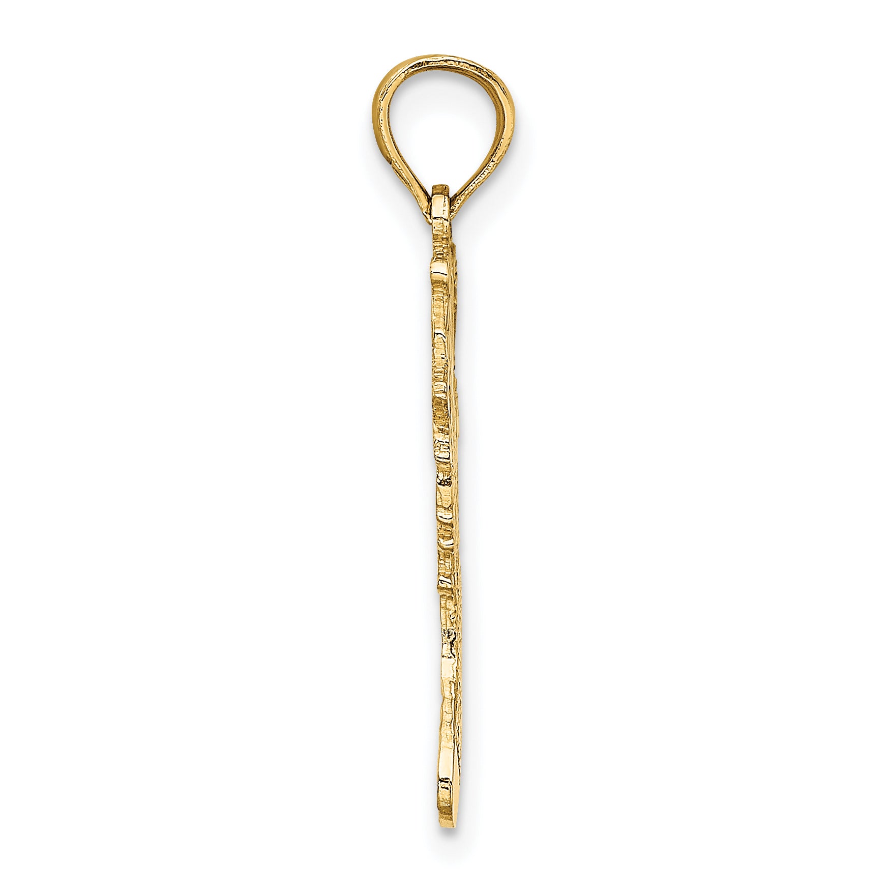 10K Polished Christmas Stocking Pendant