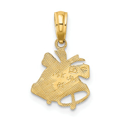 10K Polished Christmas Bells Pendant