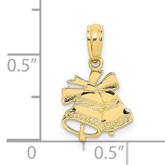10K Polished Christmas Bells Pendant