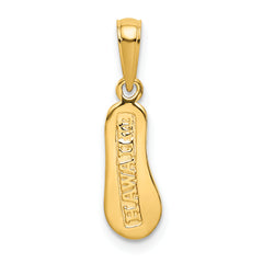 10K 3-D Hawaii Flip-Flop Pendant