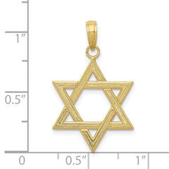 10K Polished Star of David Pendant